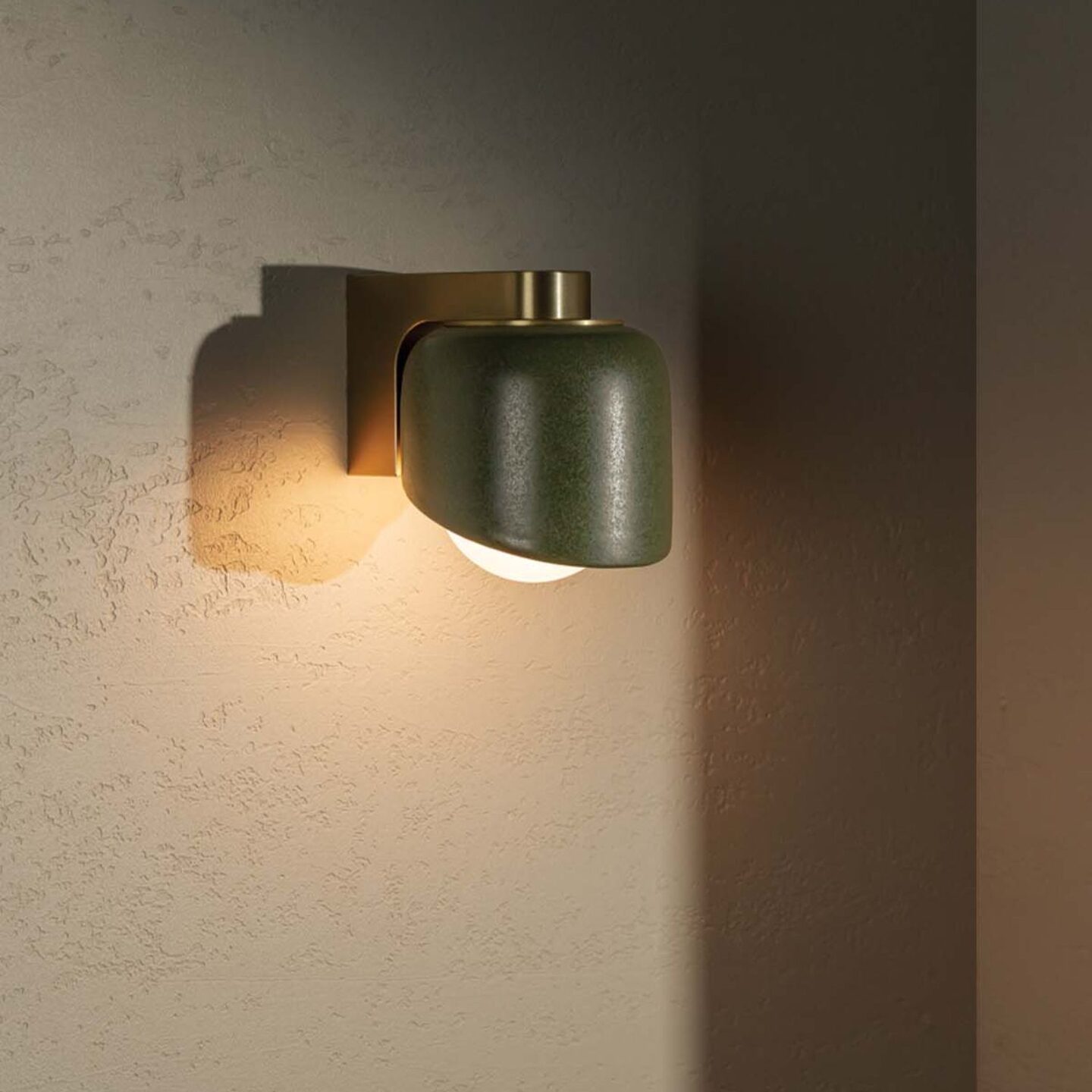 Terra 0.5 Wall Light Olive, Brushed Brass